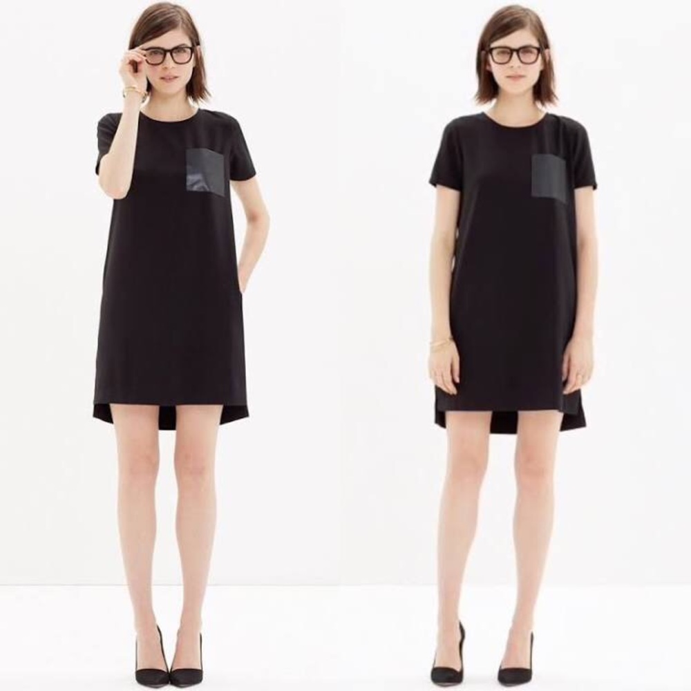 Madewell leather pocket tee dress